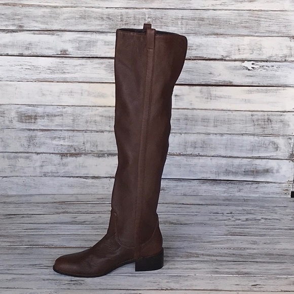 Delman sofie brown leather over knee high boots - Picture 5 of 7